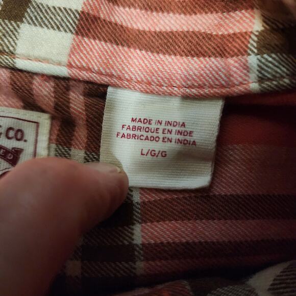 Levi’s Western Pearl Snap Flannel Shirt Women’s size Large Plaid 2194 - Picture 4 of 6